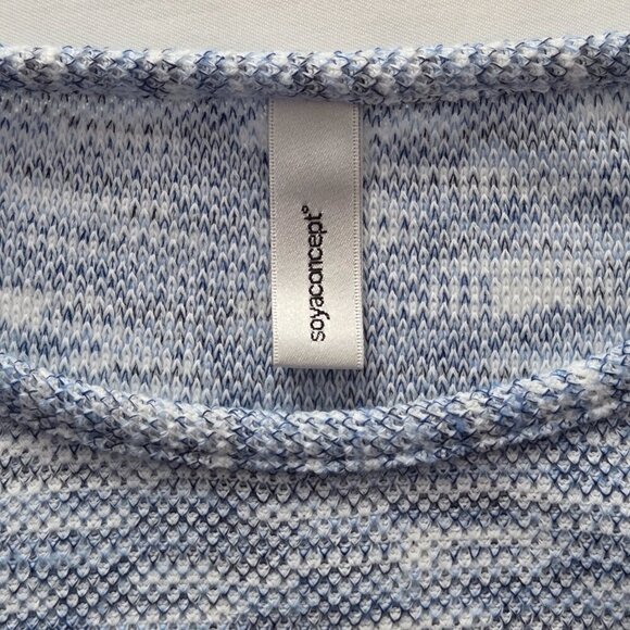 Soyaconcept Blue Marled Tunic Sweater | Lightweight Wool Blend Knit | Large - Picture 4 of 7